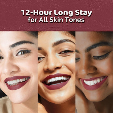 Mamaearth Moisture Matte Longstay Lipstick With Avocado Oil & Vitamin E For 12 Hour Long Stay-02 Plum Punch - 2 G